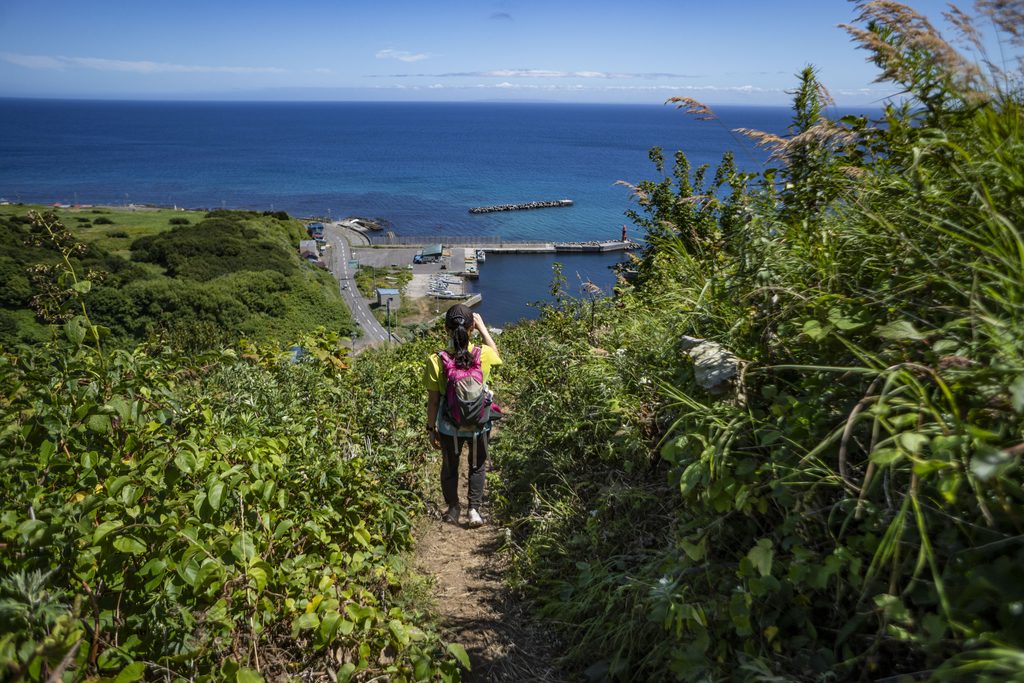 礼文岳下山中