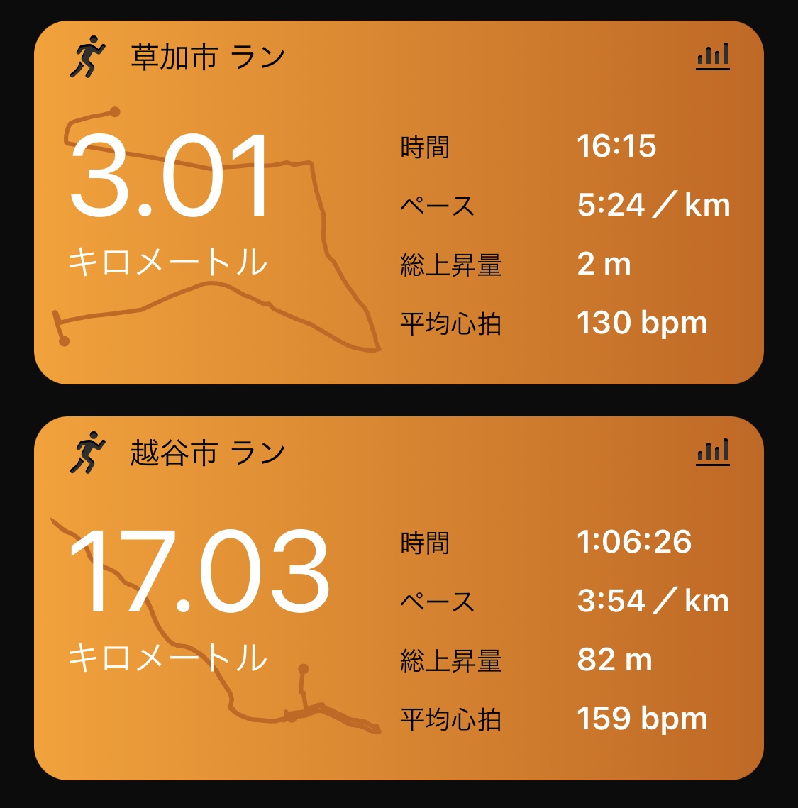 17km 3'54/km + 3km jog