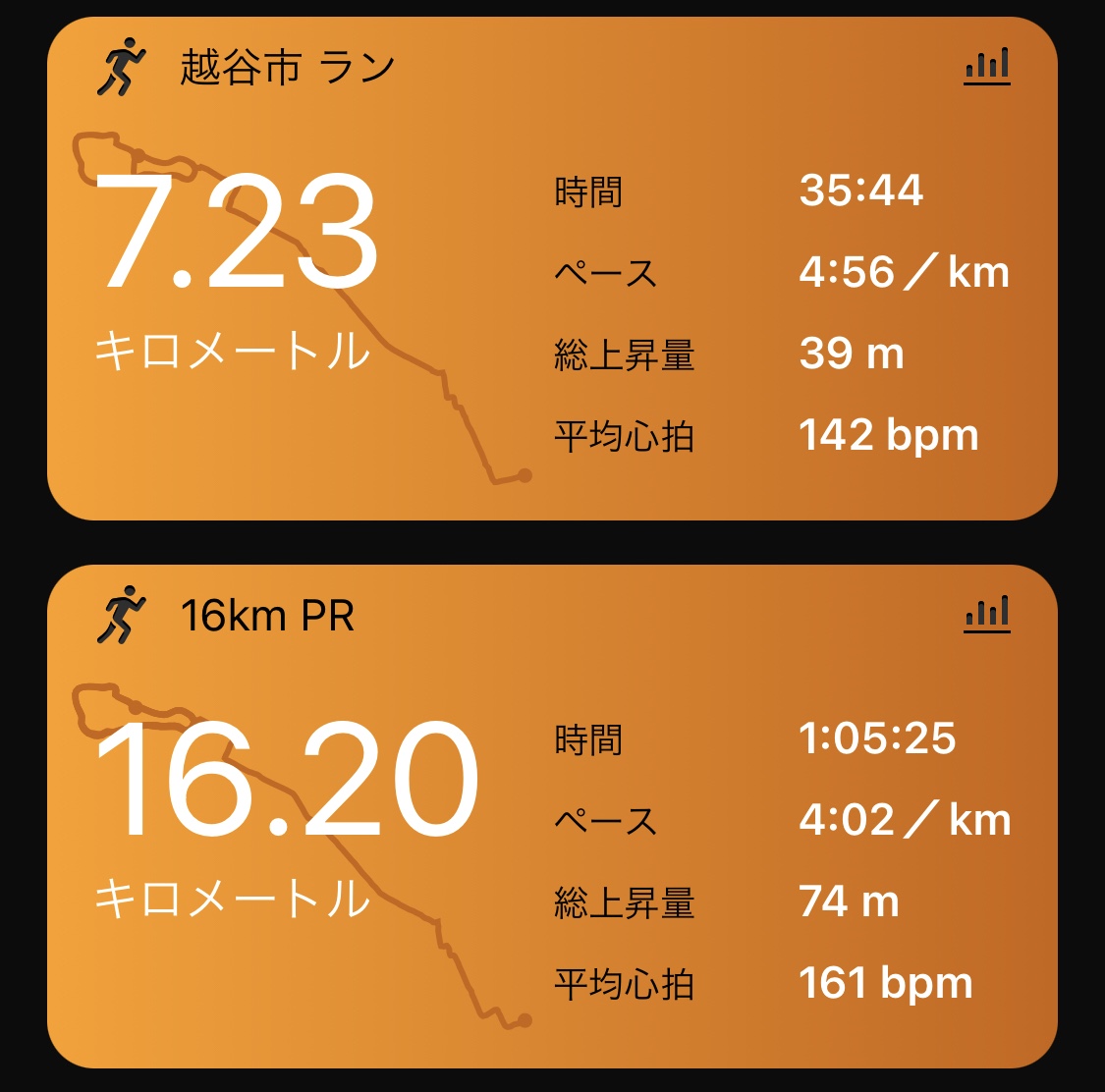 16km PR 4'02/km 7.2km jog